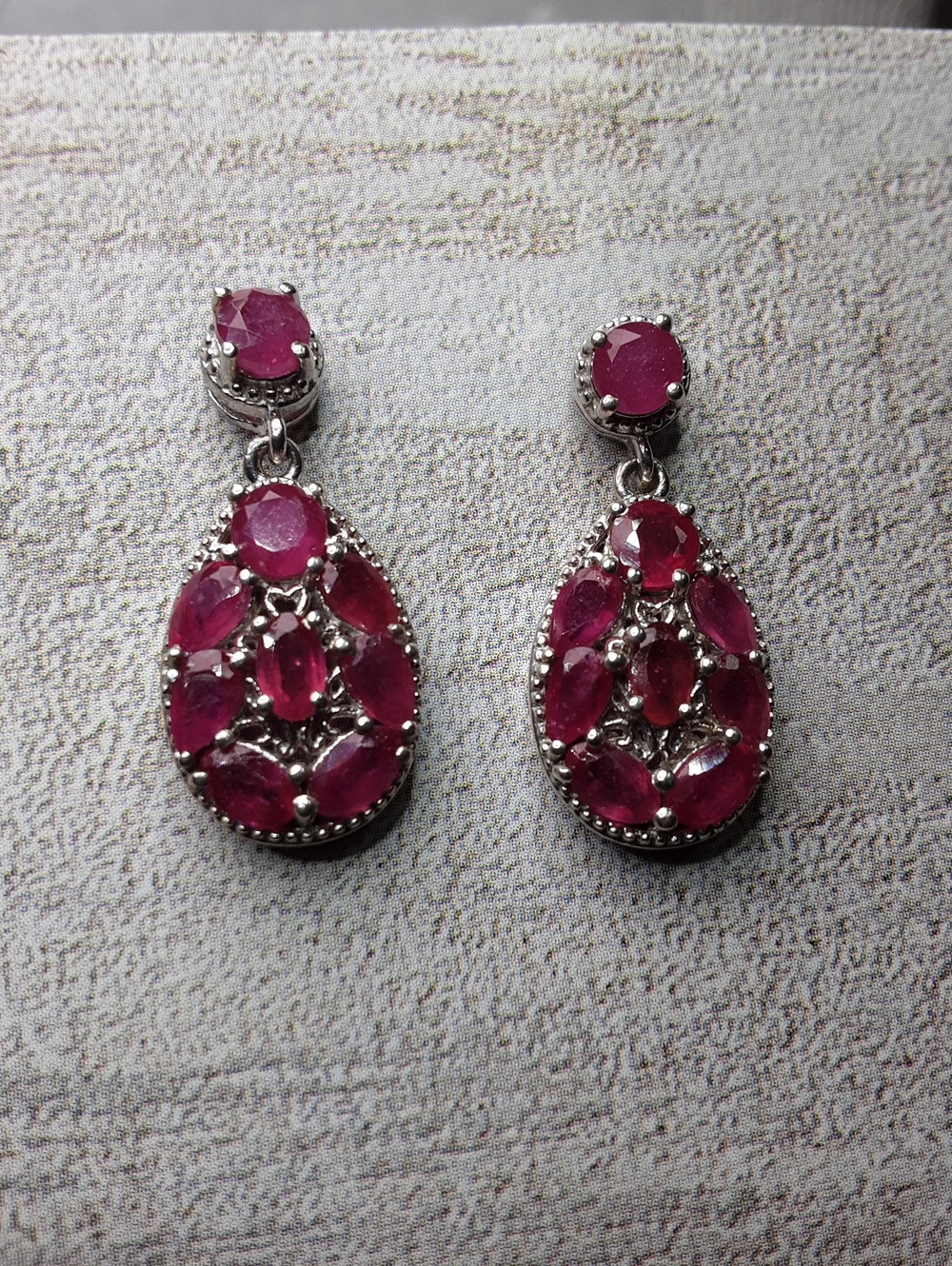 925 Genuine Ruby Earrings.